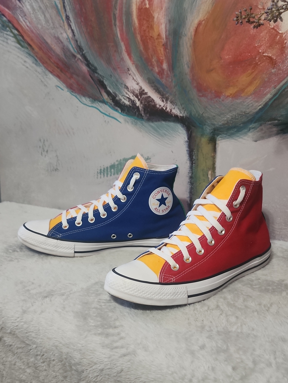 Converse Chuck Taylor Multi-Color Block High Tops Size 9.5